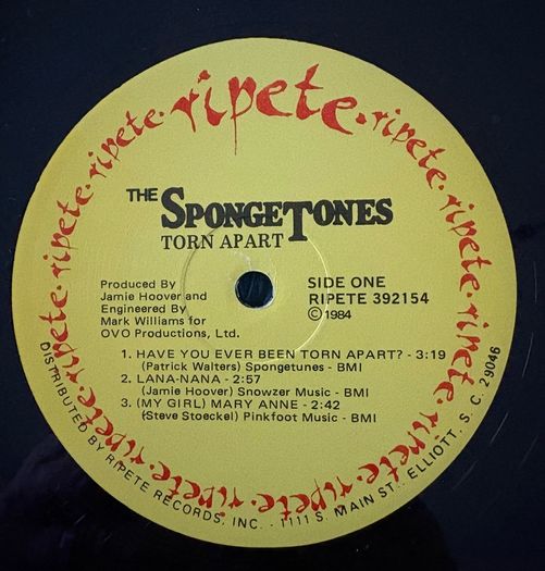 The Spongetones - Torn Apart (indie Us pressing). Legendary Beatles-influenced power pop band. Very highly regarded release - check themOut on YouTube. Bargain!