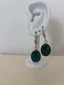 Eilat Stone Earrings 925 Silver Hallmarked