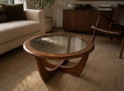 G-Plan Astro Mid Century Modern Glass Coffee Table