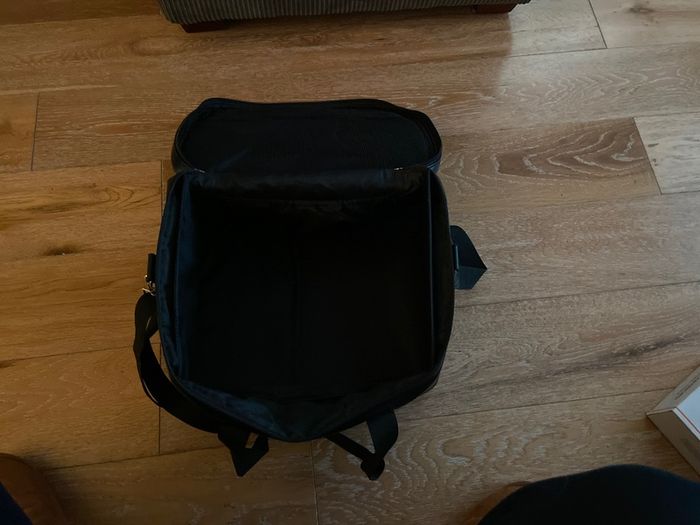 Large Black Leather PVC Makeup Bag with shoulder strap