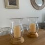 Glass Candle Holder pair Image 2