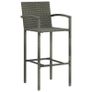 7 Piece Outdoor Bar Set with Armrest Poly Rattan Grey Image 3