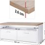 _TV table, TV cabinet with compartments and flap doors, TV cabinet, TV board, lowboard, table TV furniture white wood-colored Image 4