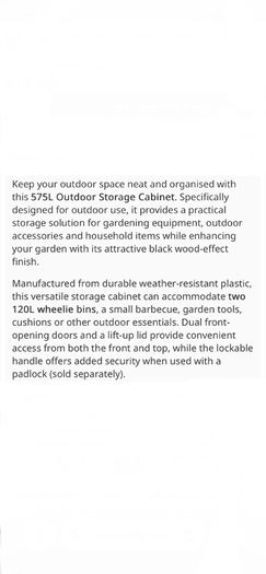 Garden Storage Box 2Door & Lift-Up Lid