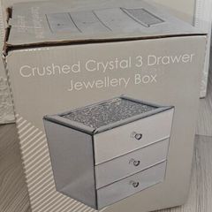 Crushed Crystal 3-Drawer Jewellery Box