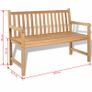 Garden Bench 120 cm Teak Image 2