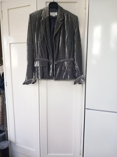 Next Vintage Crushed Velvet Jacket  Silver Grey (14)