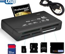 USB 2.0 Memory Card Reader Multi Slot SD MicroSD CF MS Adapter