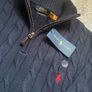 Navy M - Ralph Lauren Cable Knit Quarter Zip Image 3