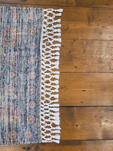 Art Carpet Kilim Collection Blue Floral Rug 135 x 68cm