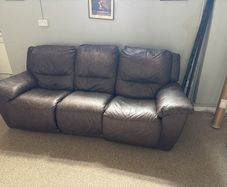 3 seater leather reclining couch