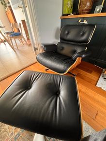 Replica Eames - Iconic Lounge Chair and Ottoman - Rosewood & Black Leather