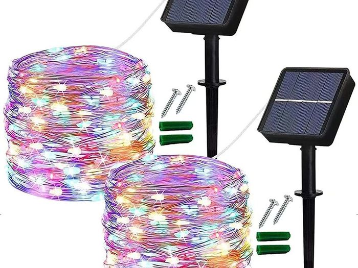 Solar String Lights Waterproof, 12M/40Ft 120 LED 8 Modes Copper Wire Decorative Solar Fairy Lights for Home, Garden, Patio, Yard, Fence, Camping, Party, Wedding (Multi-Coloured)