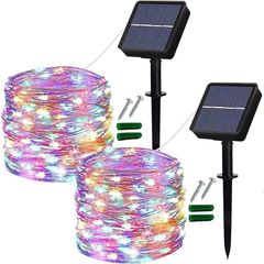 Solar String Lights Waterproof, 12M/40Ft 120 LED 8 Modes Copper Wire Decorative Solar Fairy Lights for Home, Garden, Patio, Yard, Fence, Camping, Party, Wedding (Multi-Coloured)