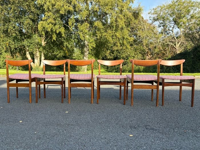 Vintage Retro Danish Teak chairs in the manner of Skovby, Mobelfabrik 1970s, Set of 6
