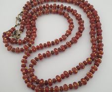 Vintage Venetian Style Tire Shape Eyes Glass Beads Necklace