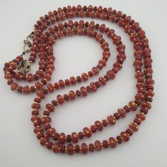 Vintage Venetian Style Tire Shape Eyes Glass Beads Necklace