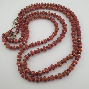 Vintage Venetian Style Tire Shape Eyes Glass Beads Necklace
