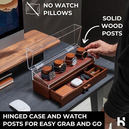 Holme & Hadfield Premium 4 Slot Watch Box - New in Box