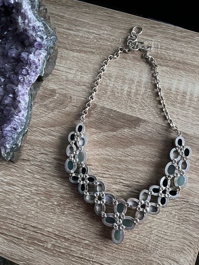 Silver Plated Necklace with Genuine Stones
