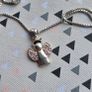 Sterling silver necklace,pendant Angel with pink cz stones Image 6