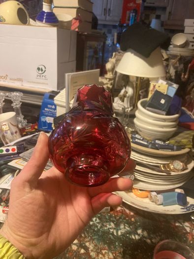 Ruby glass globe lamp free postage