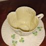 Belleek Shamrock Shaped Tea Cups & Sugar Basin Image 2
