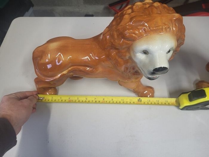 Pair Staffordshire Standing Lions