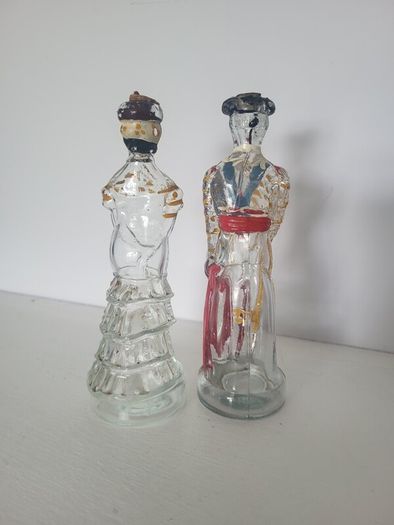 Vintage Nogueras Comas Figural Brandy Bottles Matador & LadyBarcelona Spain