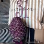 New bespoke oversized autumn Pinecone on distressed wood base in mulberry Image 10