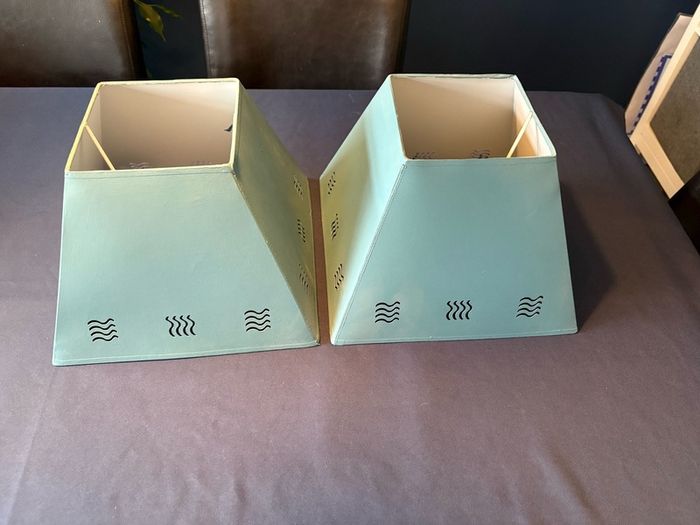 2 teal lampshades