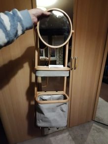 Beautiful new designer meadows and byrne bamboo mirror with storage system