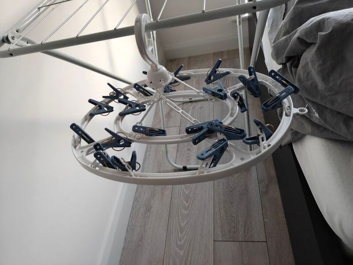 Foldable clothes drying rack and multi clip hanger