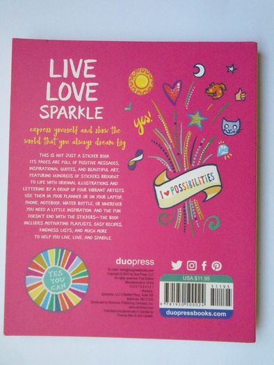 Live,Love,Sparkle.Inspirational sticker book, Book, Crafts