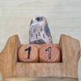 Wooden perpetual calendar (block style) with an owl motif Image 6