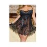 Black Lace Set: Night Dress size + Pair of Stockings Image 5
