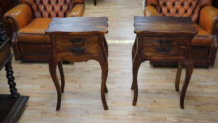 Pair of Sheesham Wood Bedside Tables