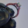 Natural Opal & Orange Sapphire ring silver 925 Image 6
