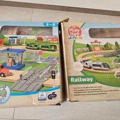 wooden blocks railway motorway road