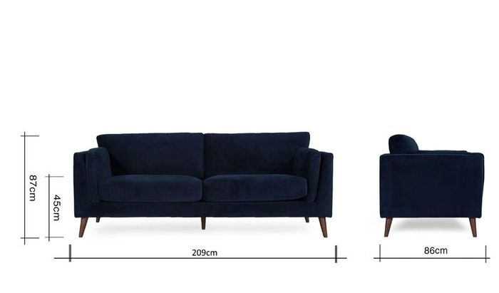 Navy 3-Seater Sofa  Like New!