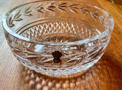 Pristine Vintage Waterford Crystal 8" Bowl, Glandore Pattern.