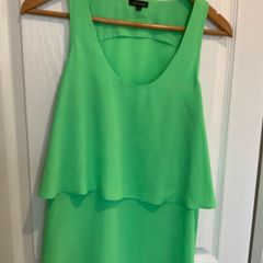 River Island Bright Green Layered Cut-Out Top