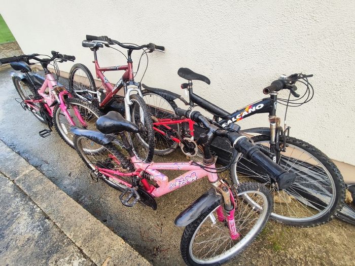 Four-bike bundle - two 24-inch Apollo and two 26-inch adult bikes