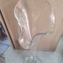 45 cm. Tall VASE, mouth blown, pulled and banded calla lily vase in a clear glass...such a classic & so collectible,  art nouveau... Image 6
