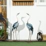 Crane Garden Ornaments, 2 PCS Garden Statue Set, Steel Garden Gifts for Patio Pond Landscape Decoration, Multi-Colour Image 2