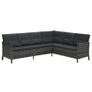 4 Piece Garden Lounge Set with Cushions Poly Rattan Grey Image 2