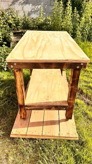 Heavy Duty Rustic Workbench / Table Desk On Wheels