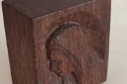 Vintage Hand Carved Wooden Block of Our Lady