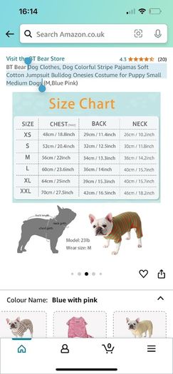 Dog Clothes, Dog Colorful Stripe Pajamas Soft Cotton Jumpsuit Bulldog Onesies Costume for Puppy Small Medium Dogs