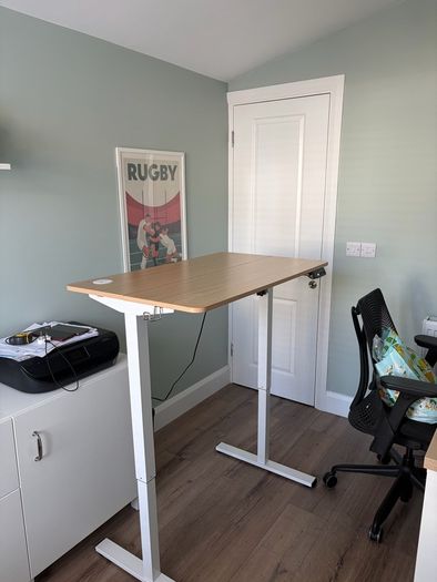 White and Oak Style Standing Desk